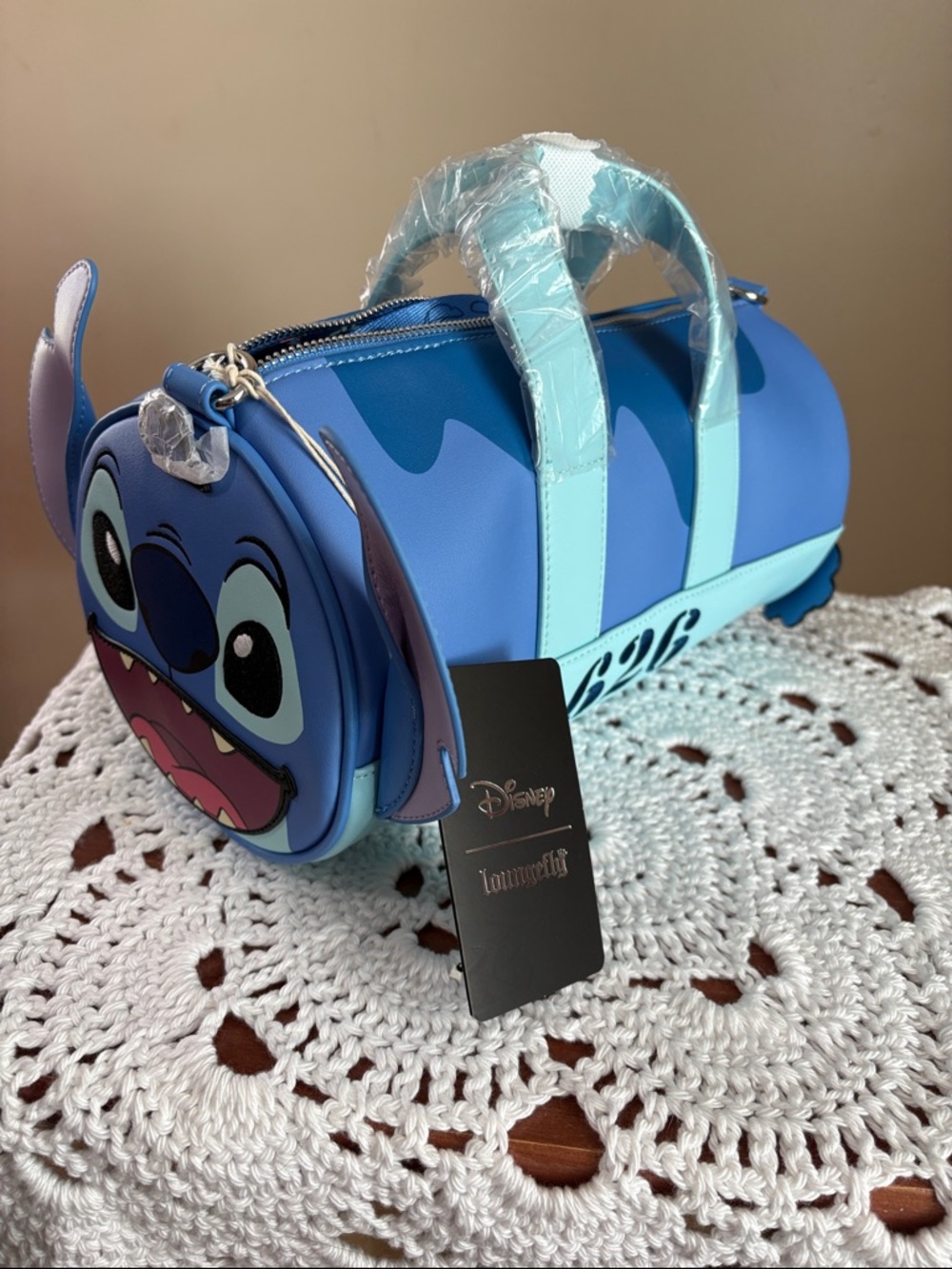Loungefly Disney Stitch 626 Blue and Aqua Barrel Bag?Backpack NWT